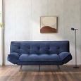 Regis Sofa Bed - Navy Fabric - 3 Seater - Click Clack