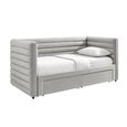 Byrne Daybed - 2 Drawer - Grey Velvet - Fabric