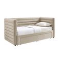 Byrne Daybed - 2 Drawer - Taupe Velvet - Fabric