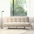 Regis Sofa Bed - Natural Fabric - 3 Seater - Click Clack