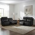 Ashby Electric Recliner Sofa Suite - 2.5+2 Seater - Black - Leather