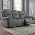 Clayton Recliner Sofa - 3 Seater - Grey - Fabric