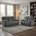 Clayton Recliner Sofa Suite - 3+2 Seater - Grey - Fabric