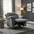 Clayton Glider Recliner Armchair - Grey - Fabric