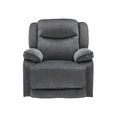 Clayton Glider Recliner Armchair - Grey - Fabric