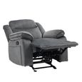 Clayton Glider Recliner Armchair - Grey - Fabric