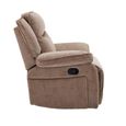 Clayton Glider Recliner Armchair - Light Brown - Fabric