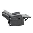 Clayton Recliner Sofa - 2 Seater - Grey - Fabric