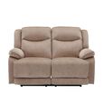 Clayton Recliner Sofa - 2 Seater - Light Brown - Fabric