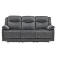 Clayton Recliner Sofa - 3 Seater - Grey - Fabric