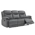 Clayton Recliner Sofa - 3 Seater - Grey - Fabric