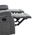 Clayton Recliner Sofa - 3 Seater - Grey - Fabric