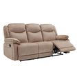 Clayton Recliner Sofa - 3 Seater - Light Brown - Fabric