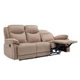 Clayton Recliner Sofa - 3 Seater - Light Brown - Fabric
