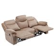 Clayton Recliner Sofa - 3 Seater - Light Brown - Fabric