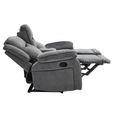 Clayton Recliner Sofa - with Console - 2 Seater - Grey - Fabric