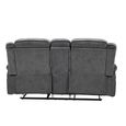 Clayton Recliner Sofa - with Console - 2 Seater - Grey - Fabric