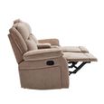 Clayton Recliner Sofa - with Console - 2 Seater - Light Brown - Fabric