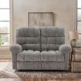 Cloud Manual Recliner Sofa - 2 Seater - Grey - Fabric