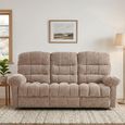 Cloud Manual Recliner Sofa - 3 Seater - Beige - Fabric