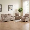 Cloud Manual Recliner Sofa Suite - 3+1+1 Seater - Beige - Fabric