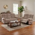 Cloud Manual Recliner Sofa Suite - 3+2 Seater - Beige - Fabric