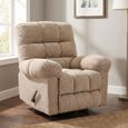 Cloud Swivel Manual Recliner Armchair - Beige - Fabric