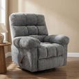 Cloud Swivel Manual Recliner Armchair - Grey - Fabric