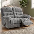 Cloud Manual Recliner Sofa - 2 Seater - Grey - Fabric