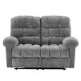 Cloud Manual Recliner Sofa - 2 Seater - Grey - Fabric