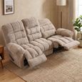 Cloud Manual Recliner Sofa - 3 Seater - Beige - Fabric