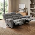 Cloud Manual Recliner Sofa - 3 Seater - Grey - Fabric