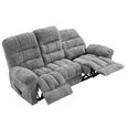 Cloud Manual Recliner Sofa - 3 Seater - Grey - Fabric