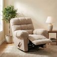 Cloud Swivel Manual Recliner Armchair - Beige - Fabric