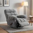 Cloud Swivel Manual Recliner Armchair - Grey - Fabric