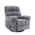 Cloud Swivel Manual Recliner Armchair - Grey - Fabric