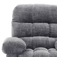 Cloud Swivel Manual Recliner Armchair - Grey - Fabric