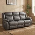 Darlington Recliner Sofa - 3 Seater - Slate Grey - Fabric