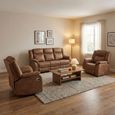 Darlington Recliner Sofa Suite - 3+1+1 Seater - Warm Tan - Fabric