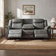 Darlington Recliner Sofa - 3 Seater - Slate Grey - Fabric