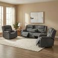 Darlington Recliner Sofa Suite - 3+1+1 Seater - Slate Grey - Fabric
