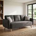 Georgia Sofa - 3 Seater - Dark Grey - Fabric