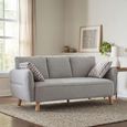 Georgia Sofa - 3 Seater - Light Grey - Fabric