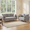 Georgia Sofa Suite - 3+2 Seater - Light Grey - Fabric