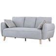 Georgia Sofa - 3 Seater - Light Grey - Fabric