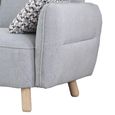 Georgia Sofa - 3 Seater - Light Grey - Fabric
