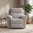 Harrow Electric Recliner Armchair - Light Grey - Fabric