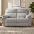 Harrow Electric Recliner Sofa - 2 Seater - Light Grey - Fabric