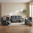 Harrow Electric Recliner Sofa Suite - 3+1+1 Seater - Dark Grey - Fabric