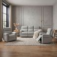 Harrow Electric Recliner Sofa Suite - 3+1+1 Seater - Light Grey - Fabric